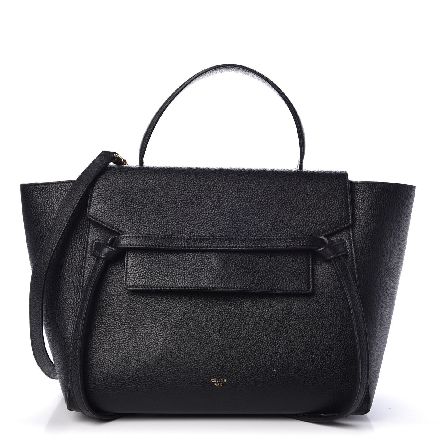 Drummed Calfskin Mini Belt Bag Black