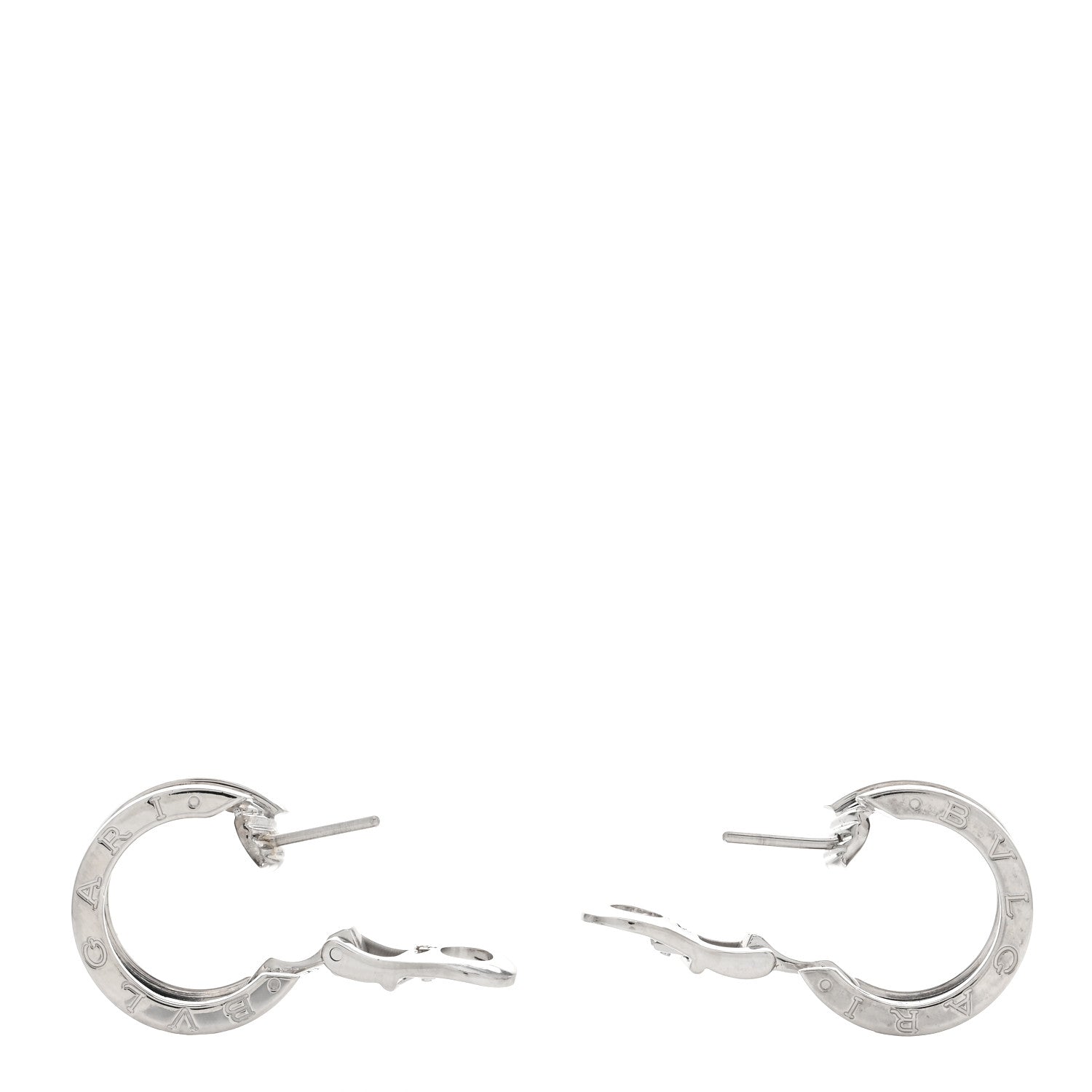 Bulgari 18K White Gold B.Zero1 Hoop Earrings 3 of 5