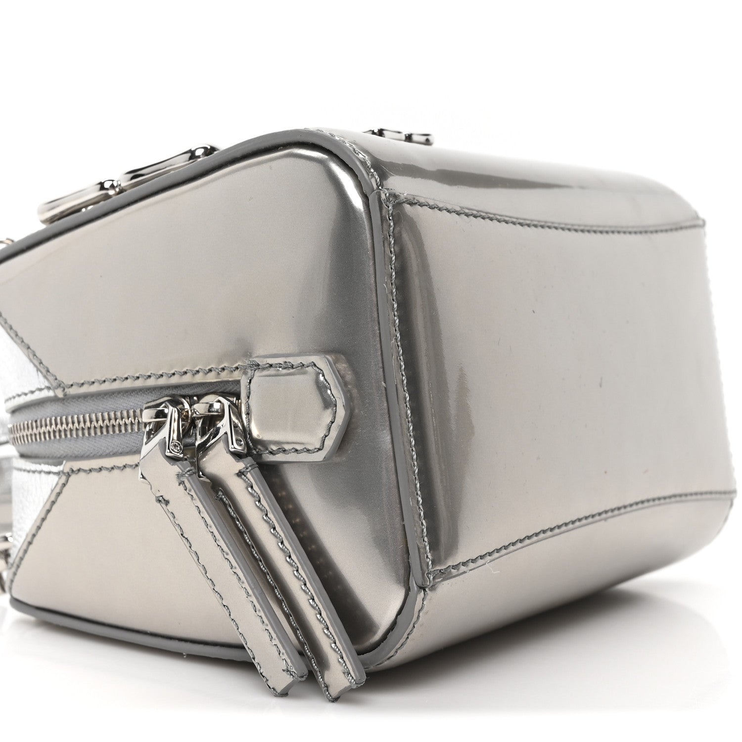 Givenchy Patent Nano Antigona Cube Bag Silver 8 of 9