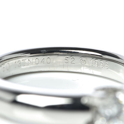 Cartier 18K White Gold Diamond .42ct C De Solitaire Ring 52 6 5 of 5