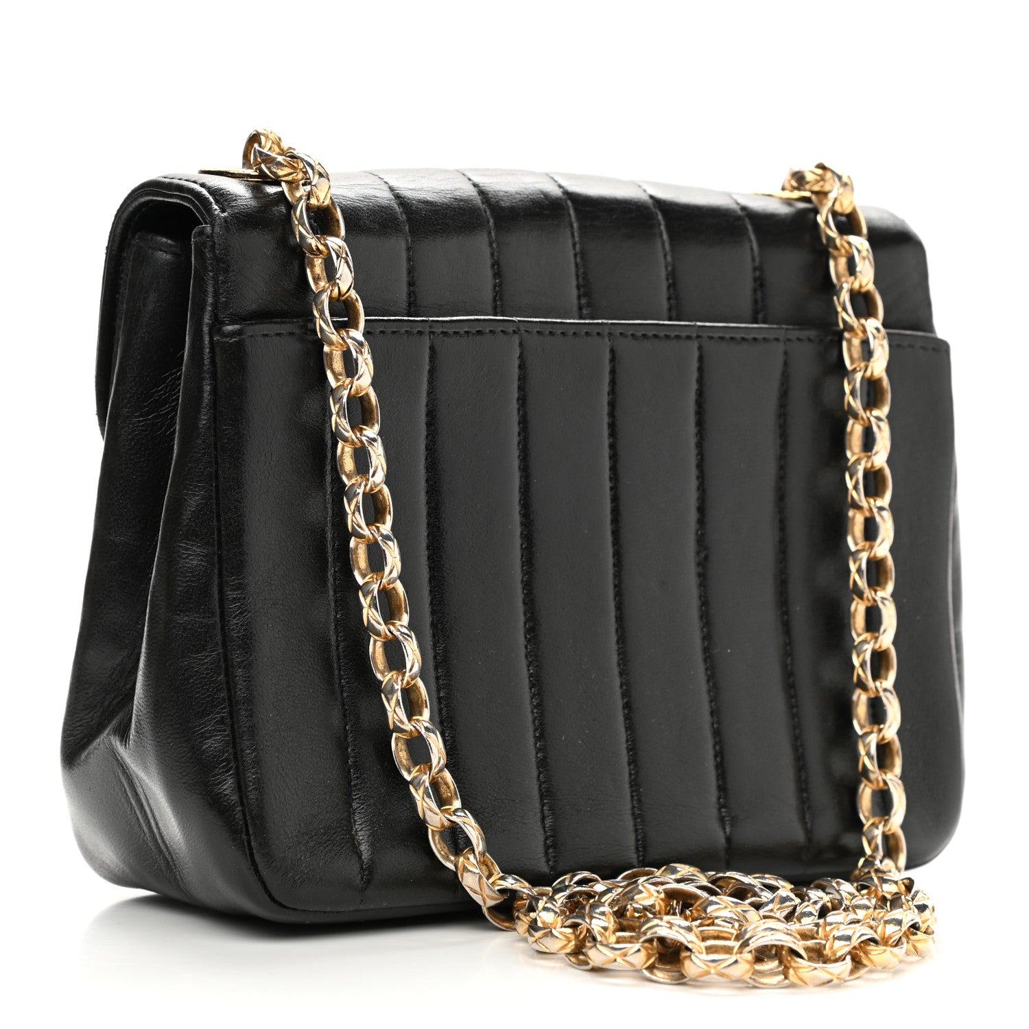 Chanel Lambskin Vertical Quilt Small Single Flap Black 3 of 15