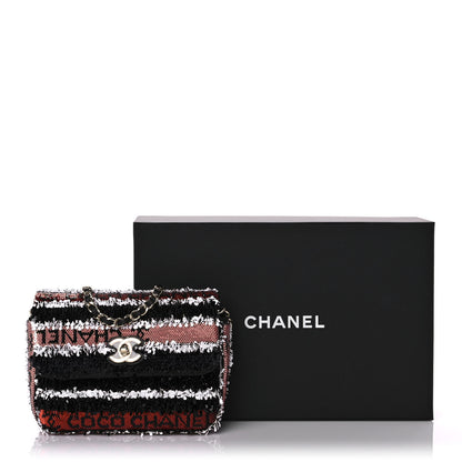 Chanel Sequin COCO Clutch With Chain Black Red 12 of 12