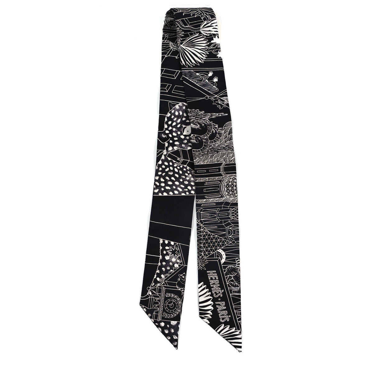 Silk Animapolis Twilly Black White