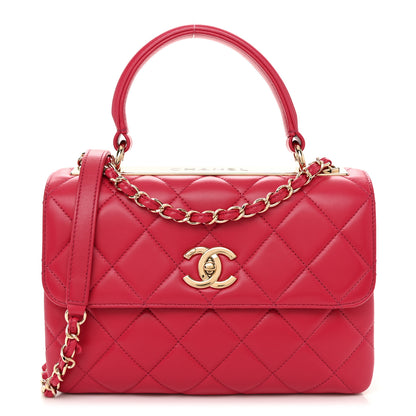 Chanel Lambskin Quilted Small Trendy CC Flap Dual Handle Bag Dark Pink 1 of 10