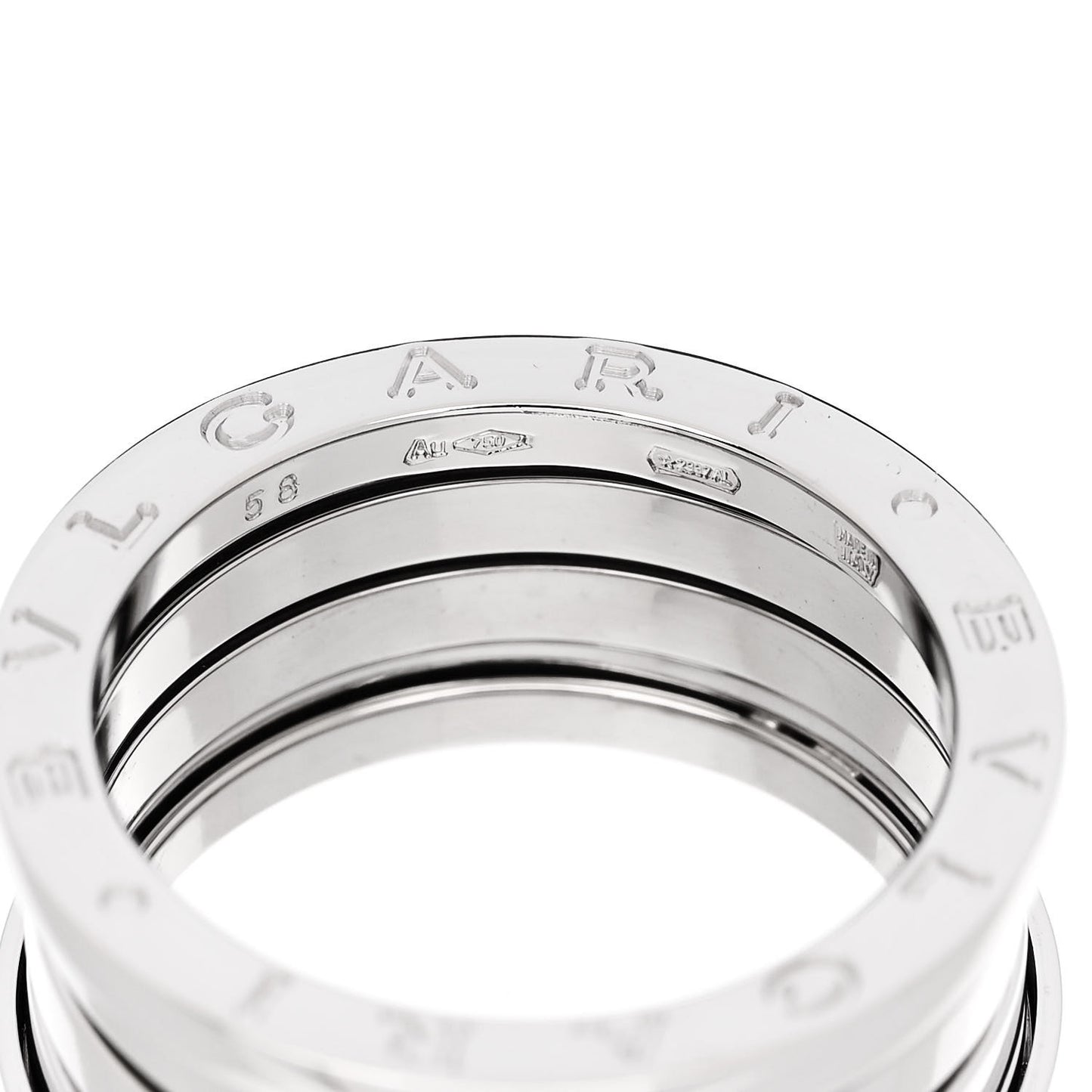 18K White Gold B.Zero1 Three-Band Ring 58 8.25