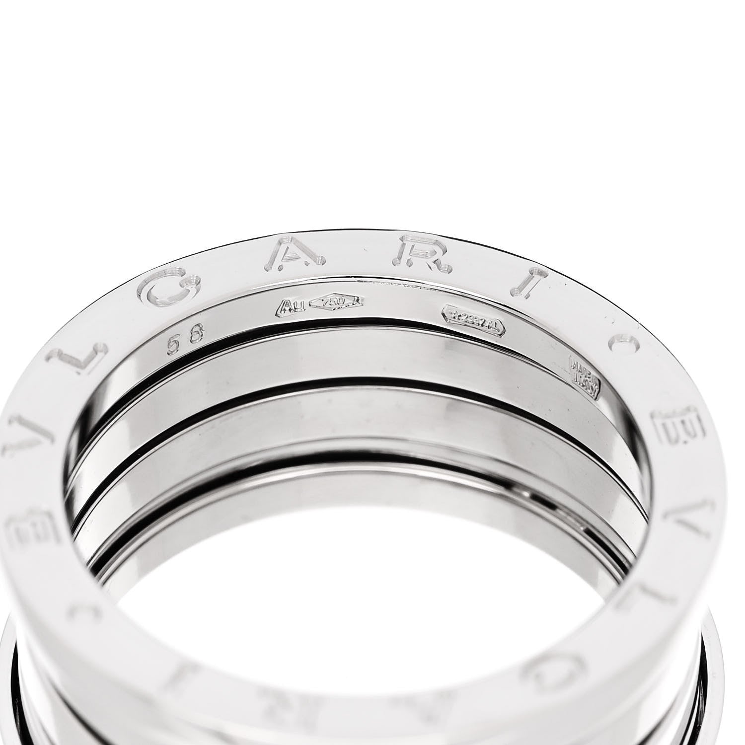 Bulgari 18K White Gold B.Zero1 Three-Band Ring 58 8.25 4 of 5