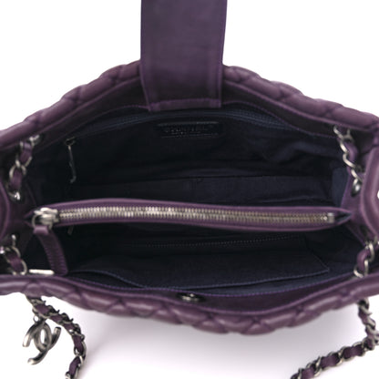 Chanel Iridescent Calfskin New Bubble Quilt Small Tote Plum 5 of 12