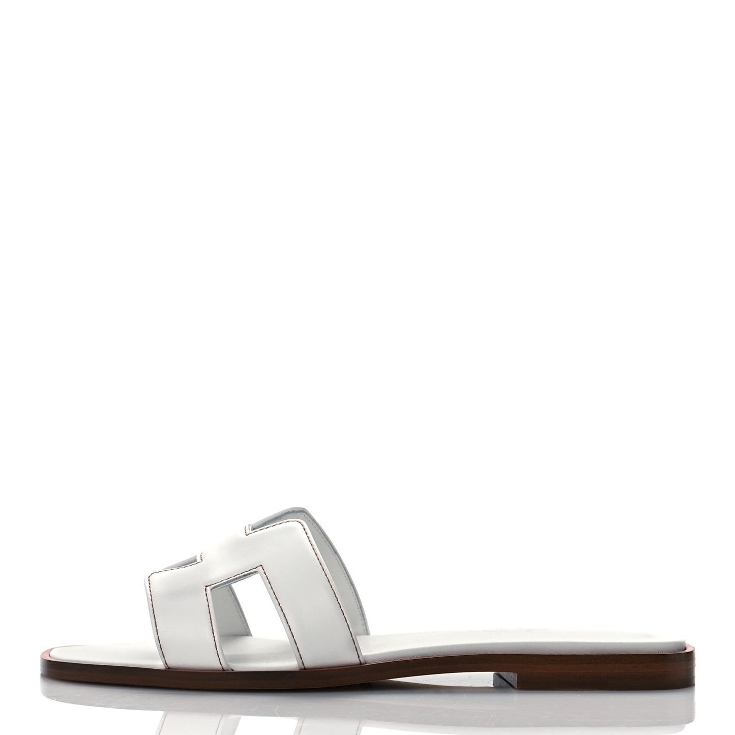 Box Calfskin Oran Sandals 36 White