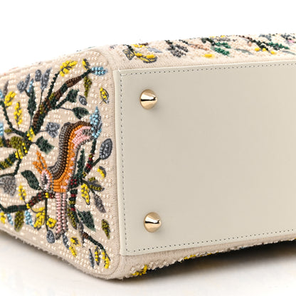 Christian Dior Calfskin Embroidered Medium Lady Dior White Multicolor 8 of 9