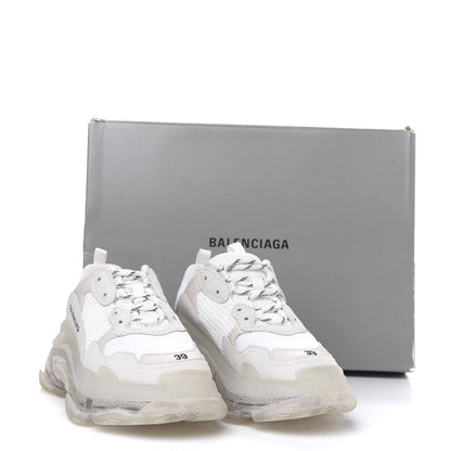 Balenciaga Fabric Mesh Clear Sole Womens Triple S Sneakers 39 White 8 of 8