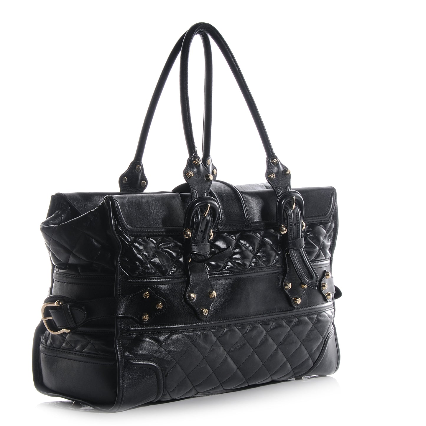 Leather XL Manor Tote Black