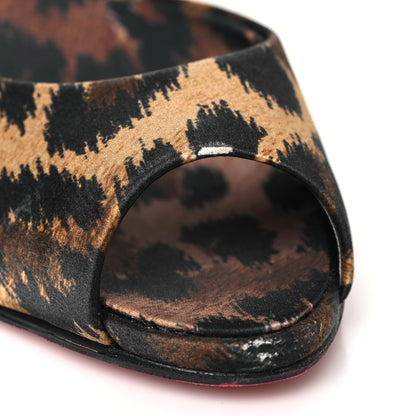 Christian Louboutin Satin Leopard Print Me Dolly 85 Sandals 38 Black 10 of 10