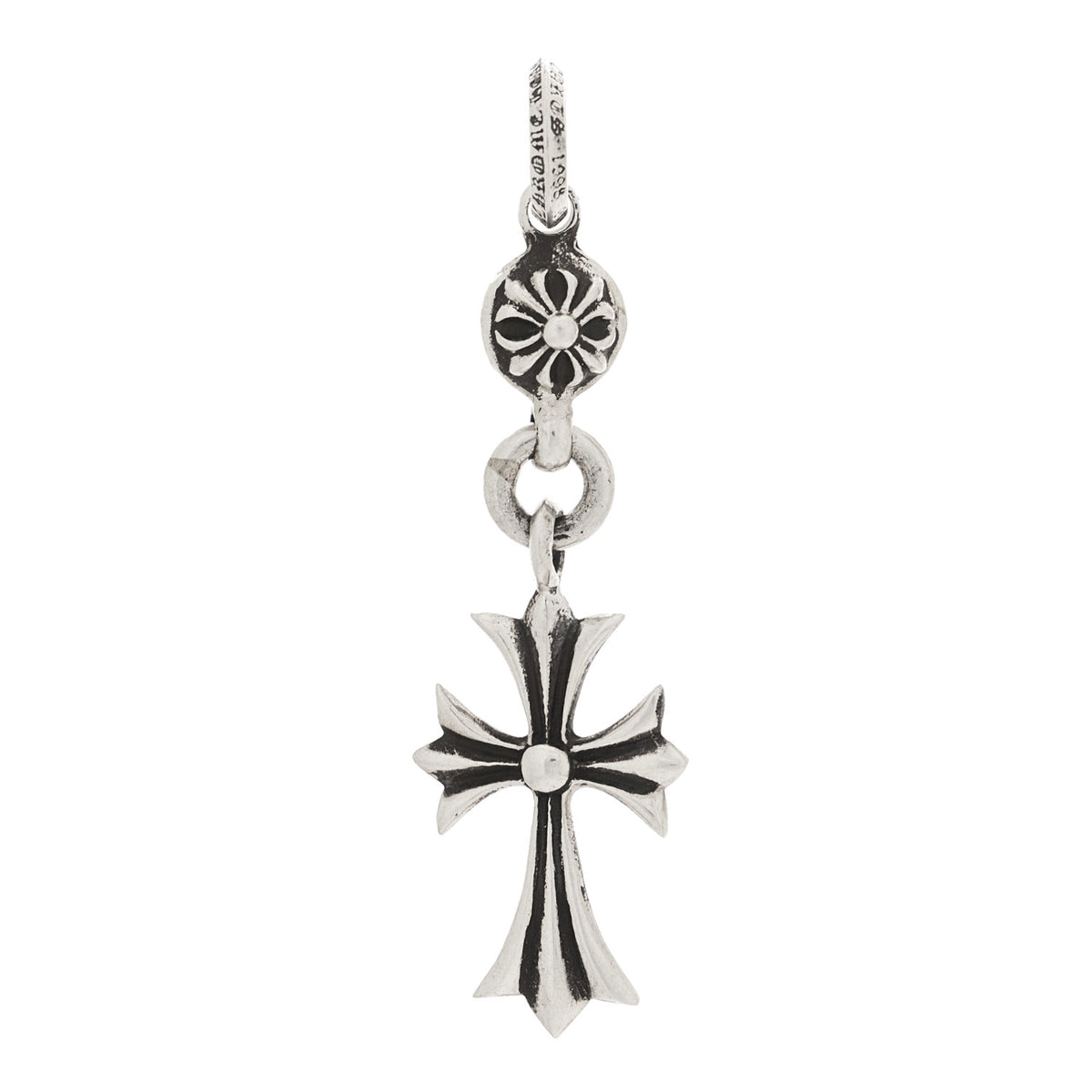 Chrome Hearts Sterling Silver Tiny CH Cross Ball Pendant 1 of 4