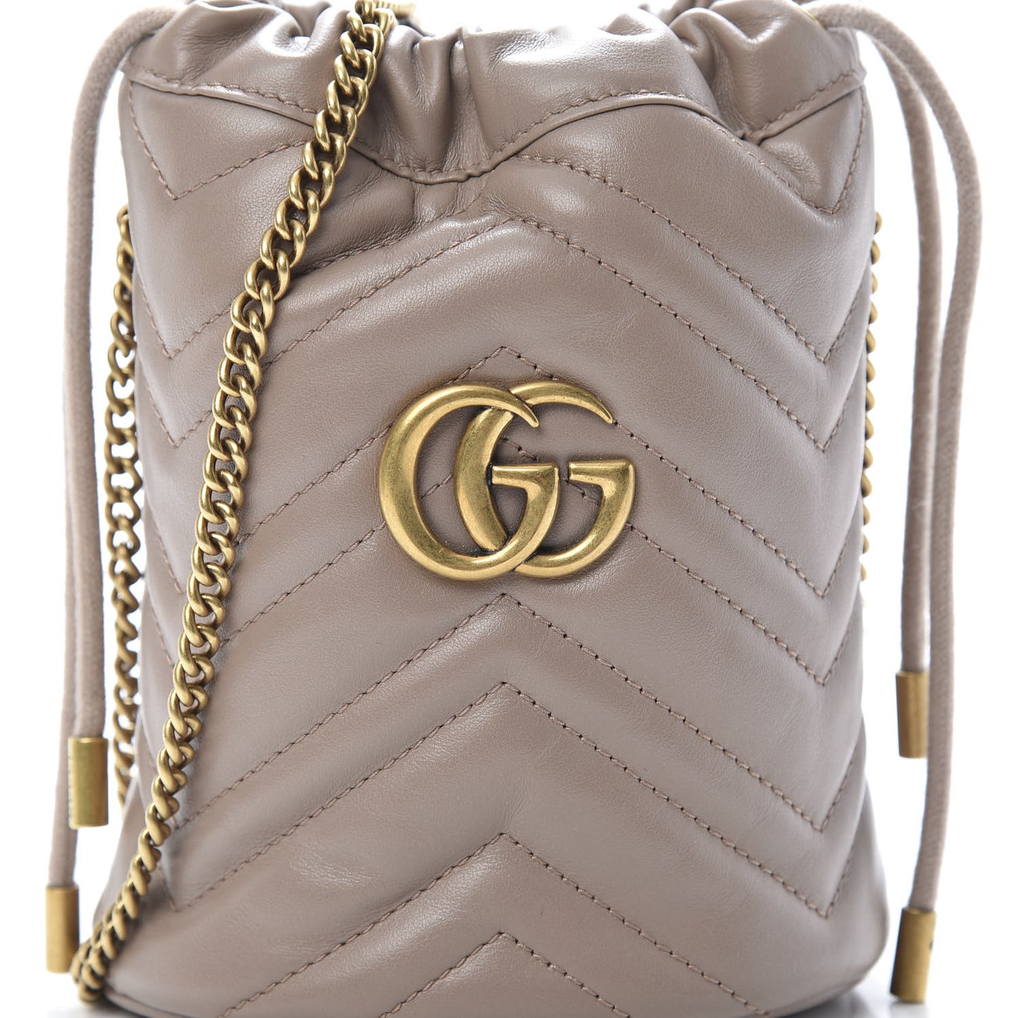 Calfskin Matelasse Mini GG Marmont 2.0 Bucket Bag Porcelain Rose