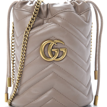 Gucci Calfskin Matelasse Mini GG Marmont 2.0 Bucket Bag Porcelain Rose 8 of 11
