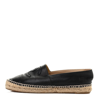 Chanel Lambskin CC Espadrilles 39 Black 1 of 4