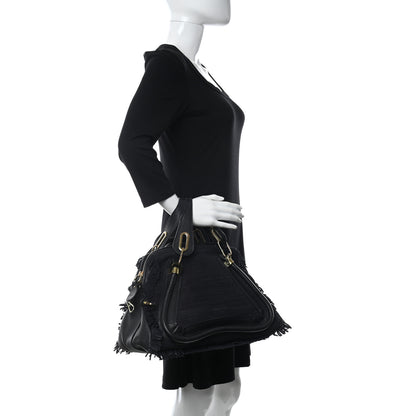 Chloe Suede Calfskin Fringe Medium Paraty Navy 3 of 12