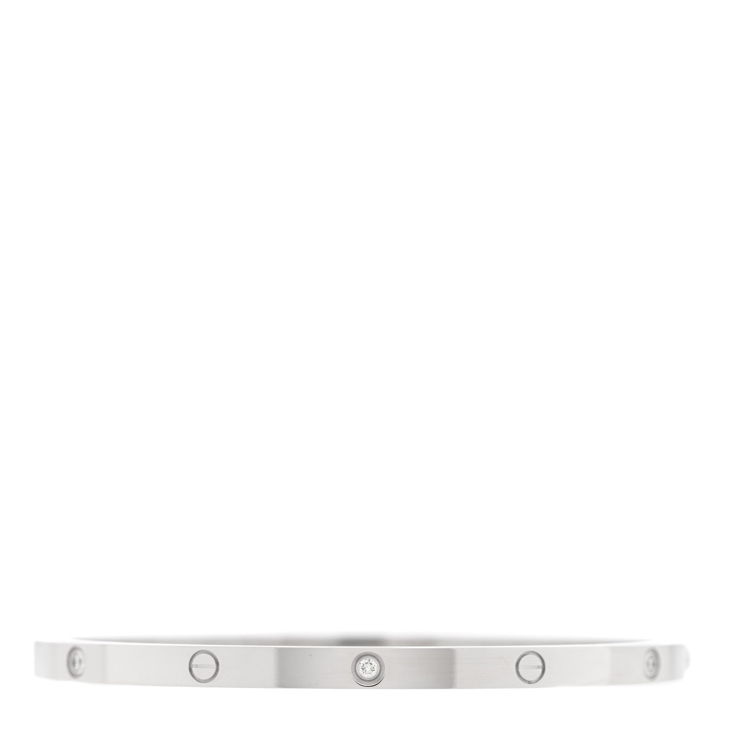 Cartier 18K White Gold 6 Diamond Small LOVE Bracelet 17 1 of 7