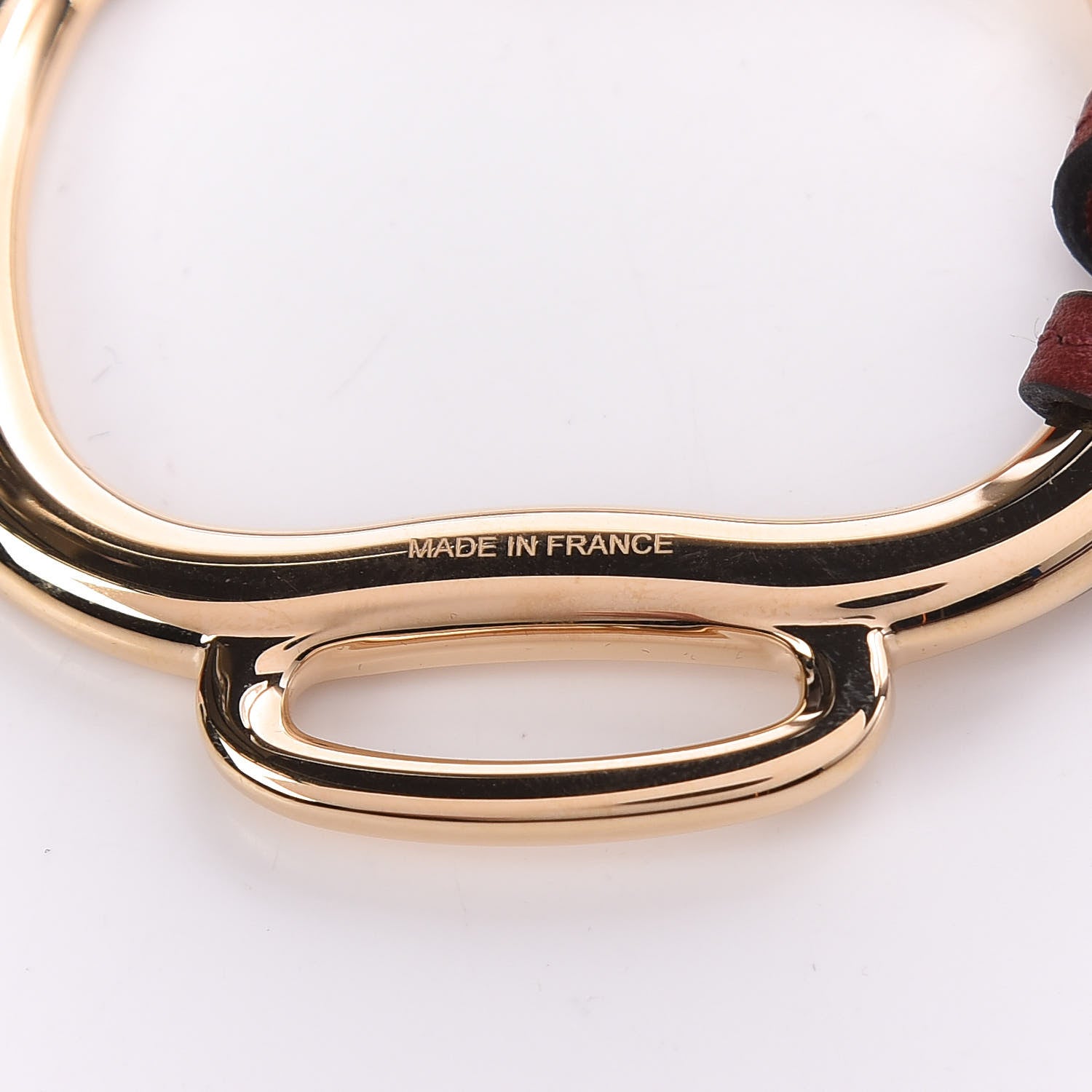 Hermes Permabrass Bouclerie Pendant Necklace Rose Gold Rouge H 4 of 6
