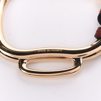 Hermes Permabrass Bouclerie Pendant Necklace Rose Gold Rouge H 4 of 6