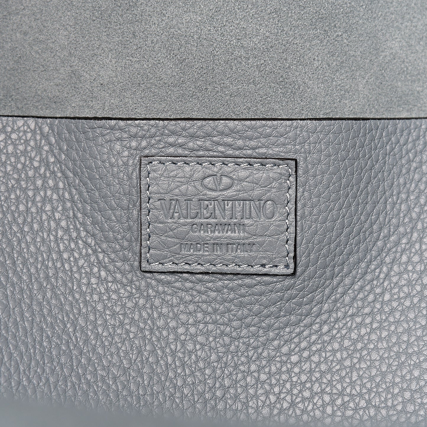 Grained Calfskin Rockstud Backpack Blue