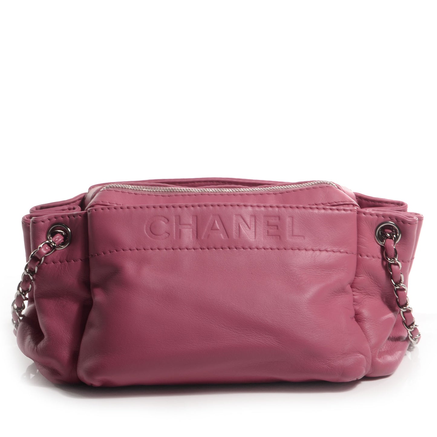 Lambskin Lax Accordion Hobo Pink