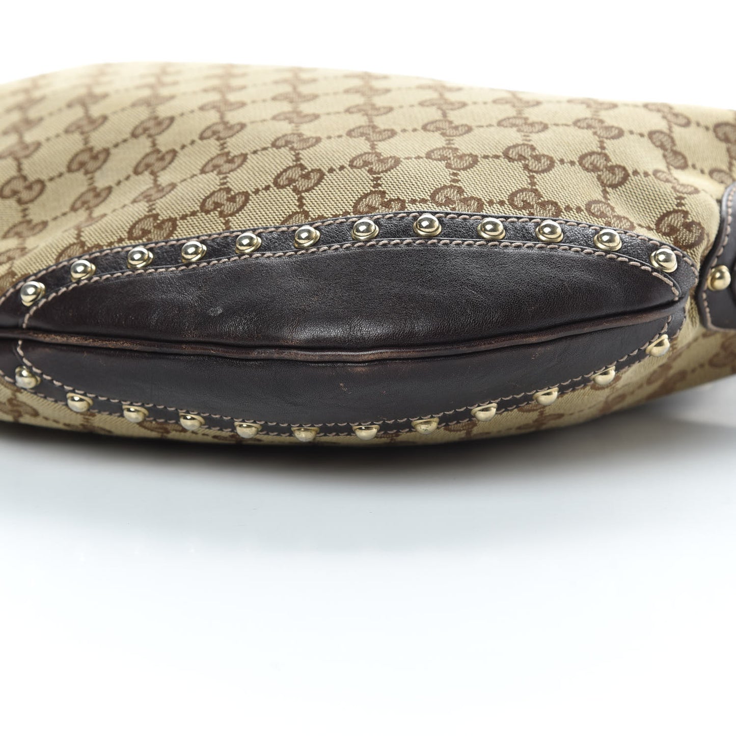 Monogram Web Studded Pelham Shoulder Bag Dark Brown