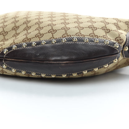 Gucci Monogram Web Studded Pelham Shoulder Bag Dark Brown 10 of 13