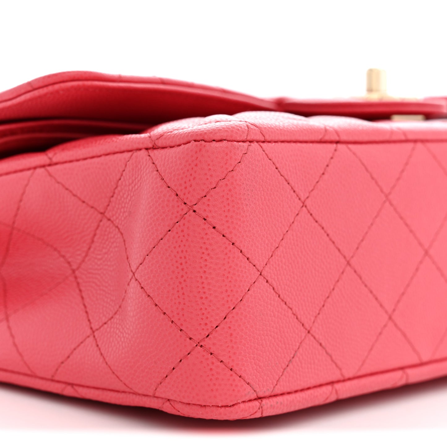 Caviar Quilted Medium Double Flap Dark Pink