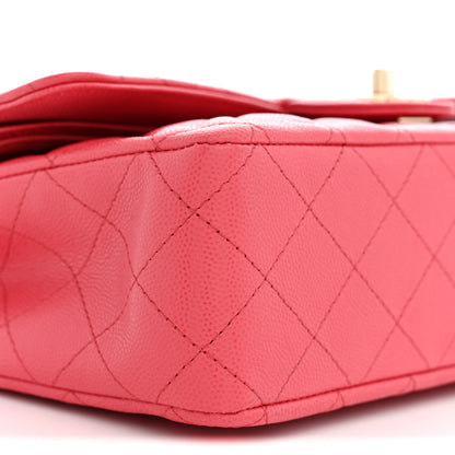 Chanel Caviar Quilted Medium Double Flap Dark Pink 9 of 11