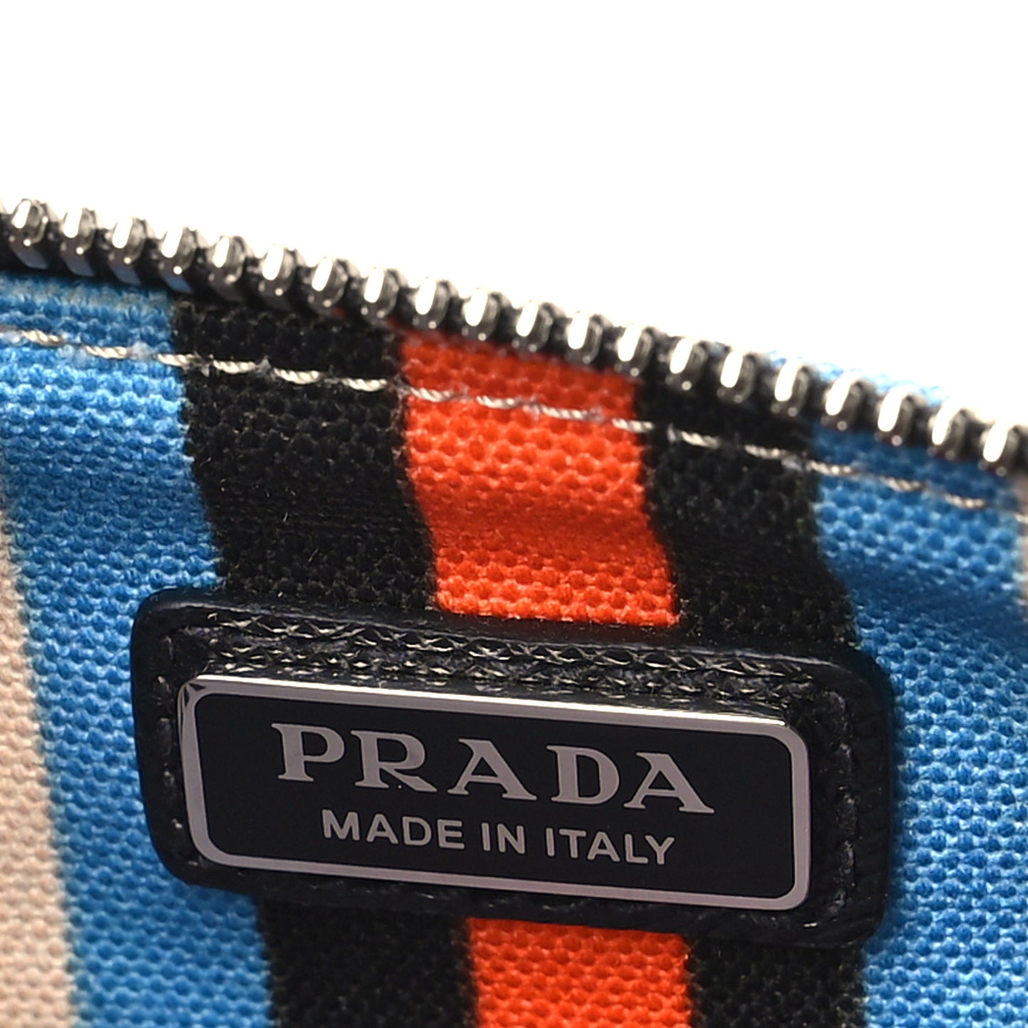 Canvas Baiadera Stripe Wristlet Pouch Arancio