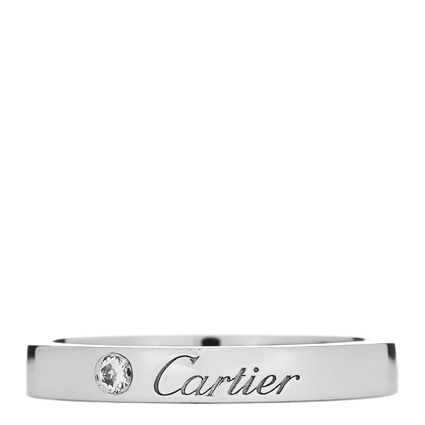 Platinum Diamond 3mm C De Cartier Wedding Band Ring 55 7.25