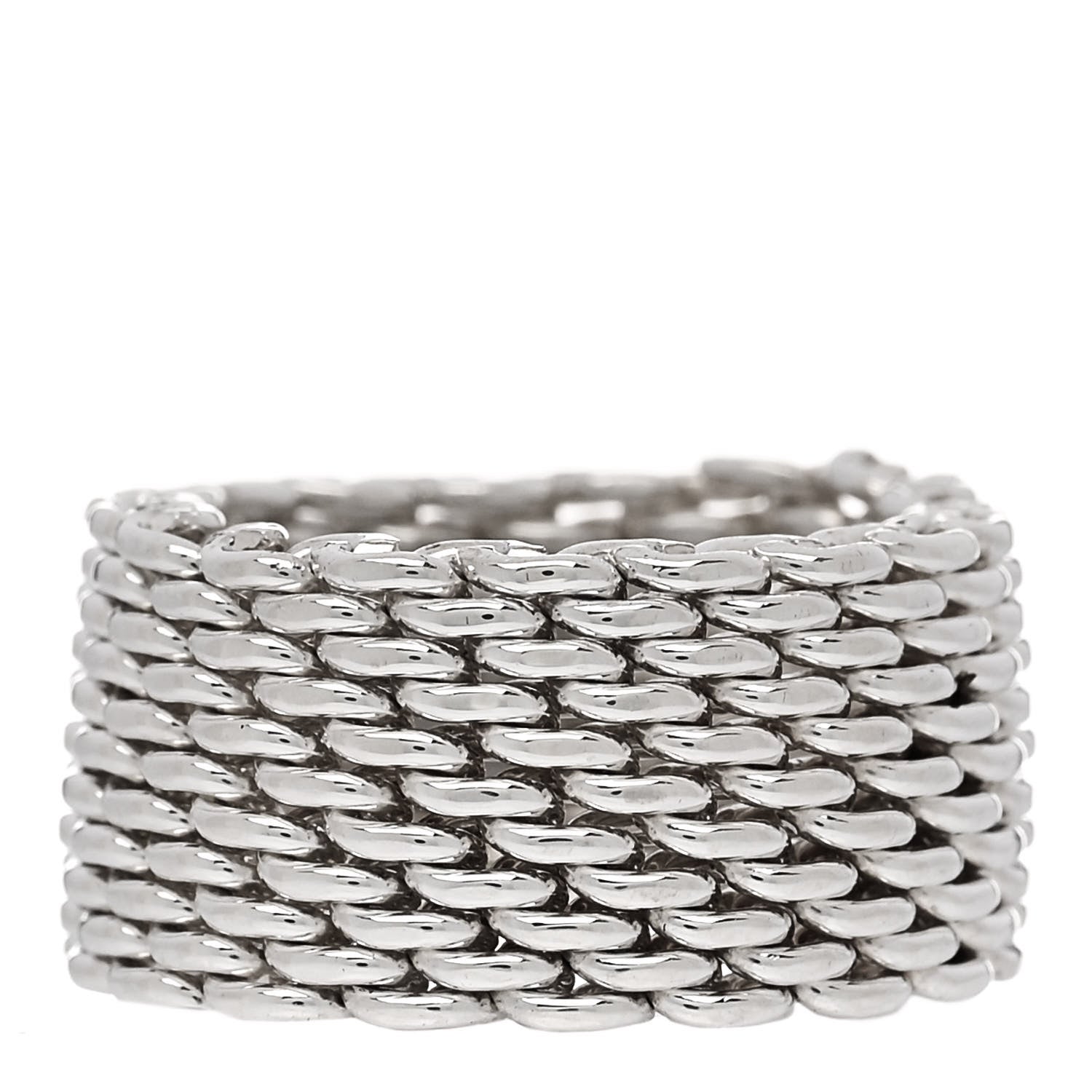 Tiffany Sterling Silver Somerset Mesh Ring 48 4.5 1 of 4