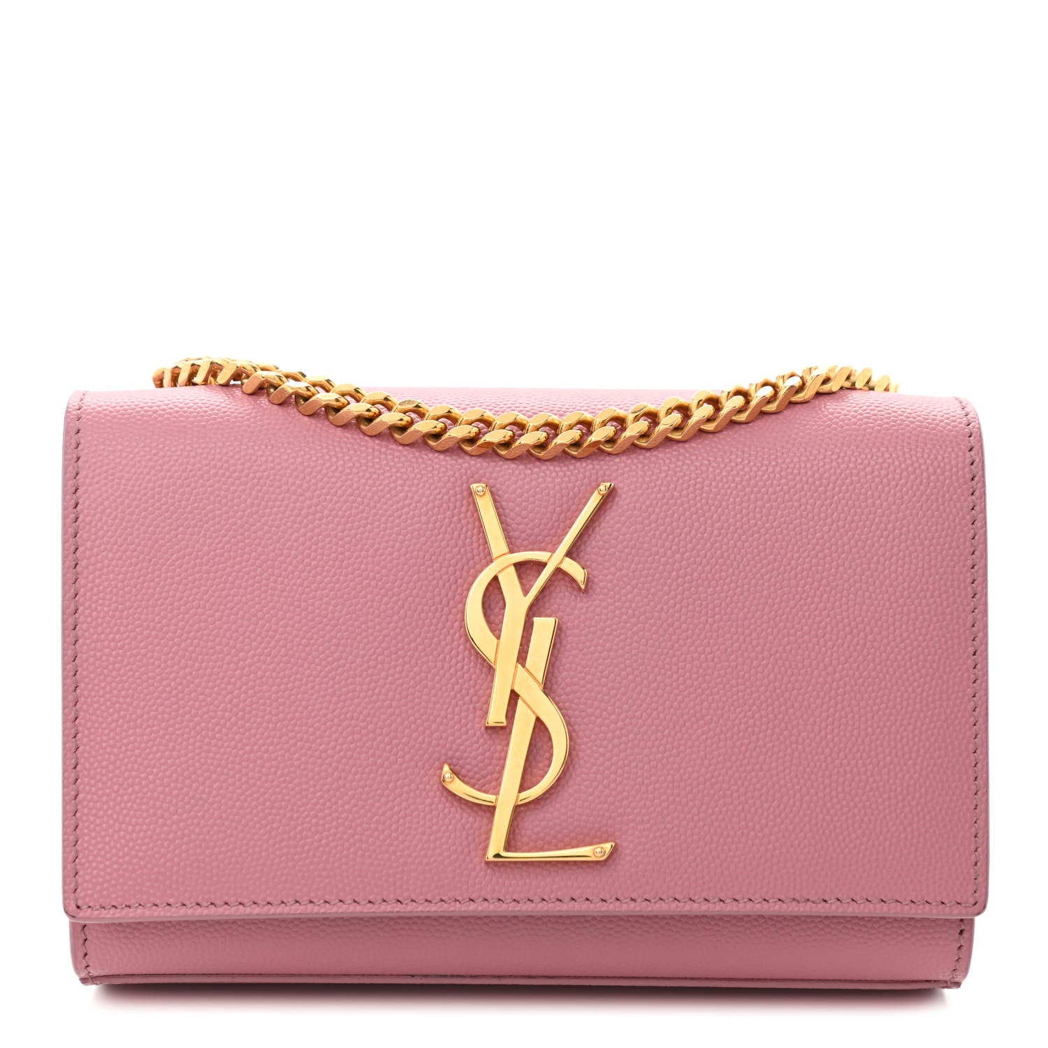 Saint Laurent Grain De Poudre Small Classic Monogram Kate Satchel Dark Rose 1 of 9