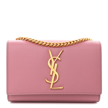 Saint Laurent Grain De Poudre Small Classic Monogram Kate Satchel Dark Rose 1 of 9