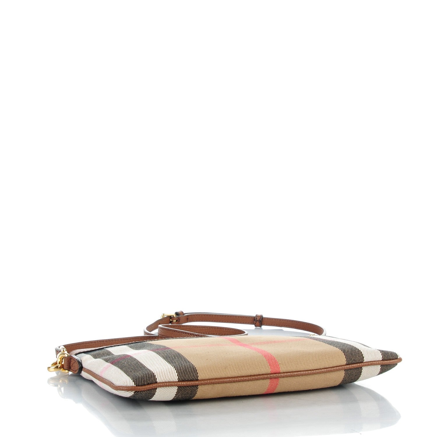 Burberry House Check Derby Peyton Crossbody Clutch Bag Tan 4 of 8