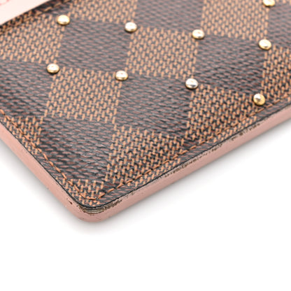 Louis Vuitton Damier Ebene Studded Card Holder Rose Ballerine 9 of 10