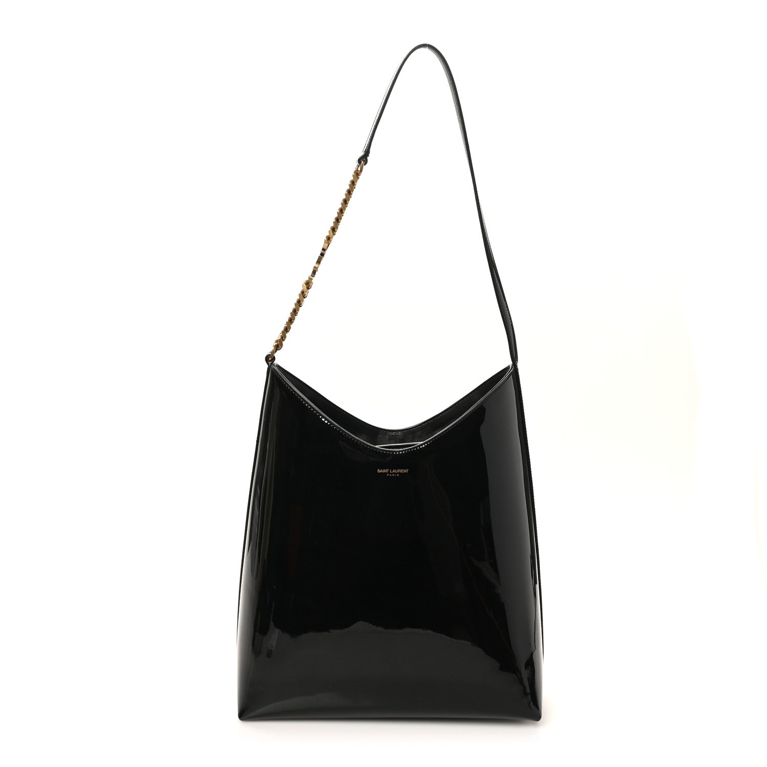 Saint Laurent Patent Calfskin Rendez-Vous Hobo Black 1 of 10
