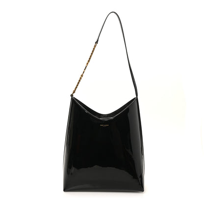 Saint Laurent Patent Calfskin Rendez-Vous Hobo Black 1 of 10