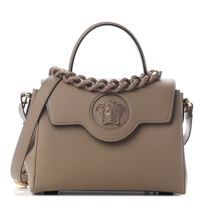 Versace Grained Calfskin Medium La Medusa Bag Beige 1 of 7