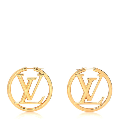 Louis Vuitton Metal Louise Hoop Earrings Gold 1 of 4