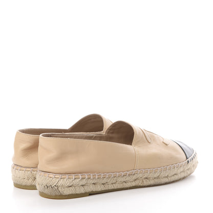 Chanel Lambskin CC Espadrilles 39 Beige Black 4 of 12