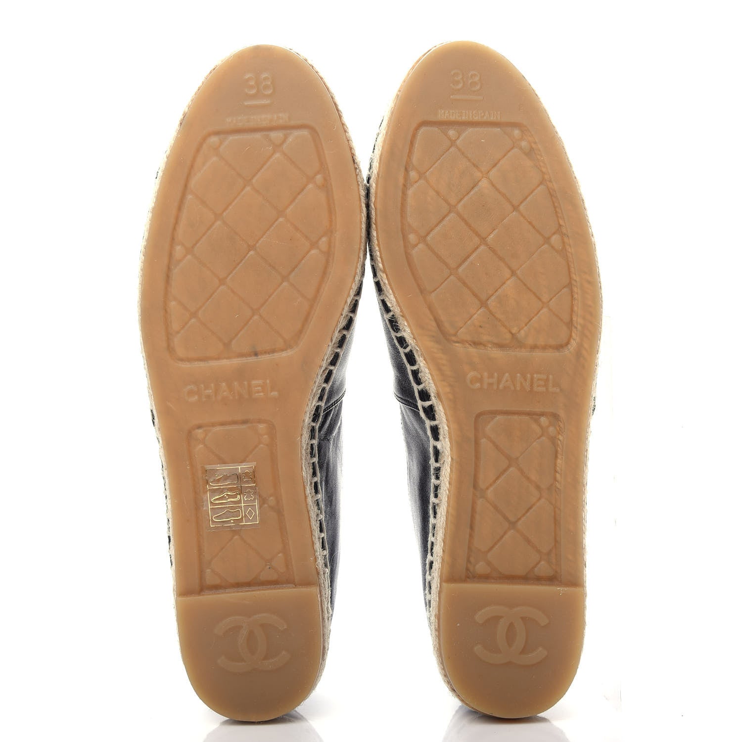 Chanel Calfskin Chain CC Espadrilles 38 Black 6 of 11