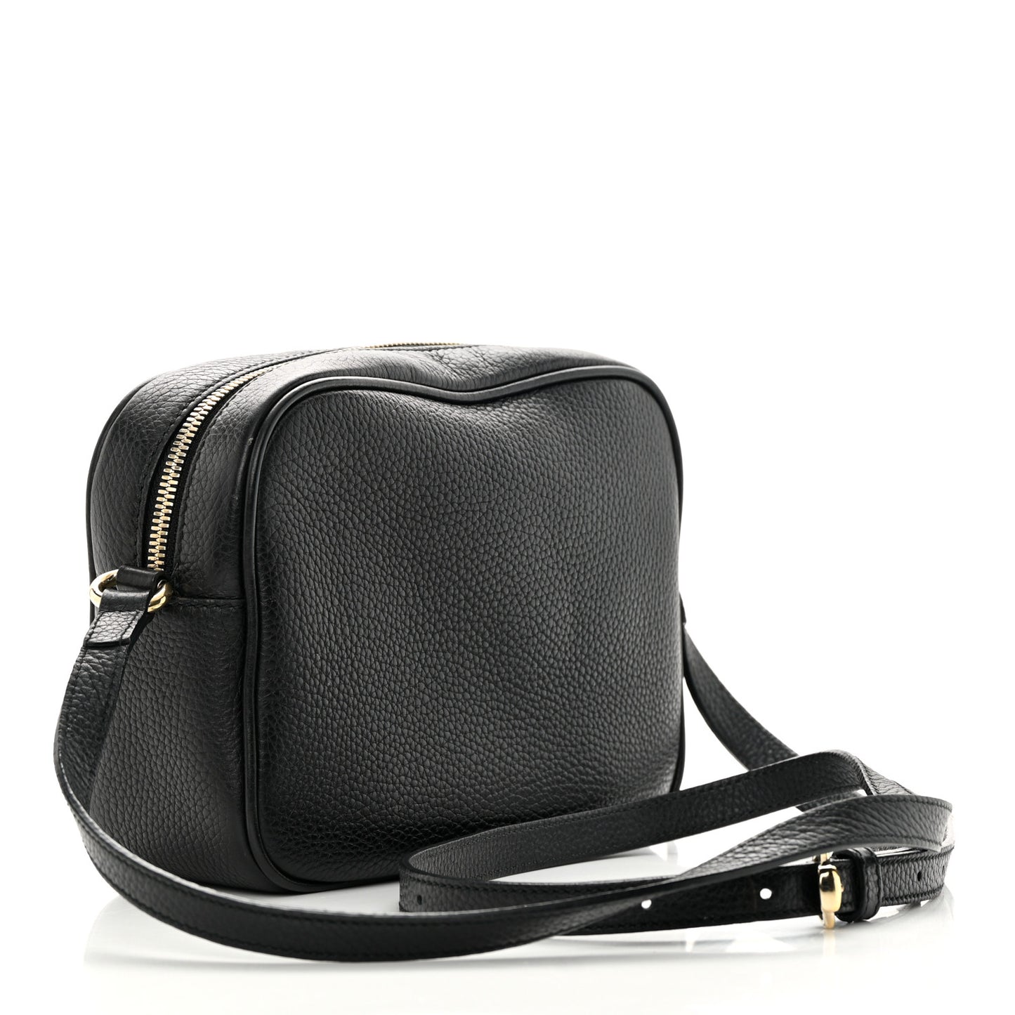 Pebbled Calfskin Small Soho Disco Bag Black