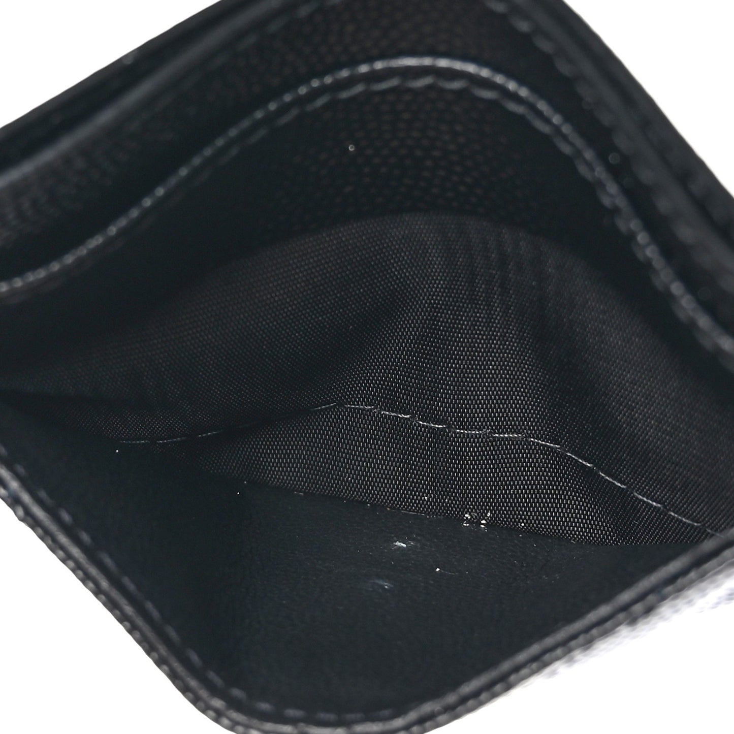 Grain De Poudre Matelasse Chevron Monochrome Monogram Credit Card Case Black