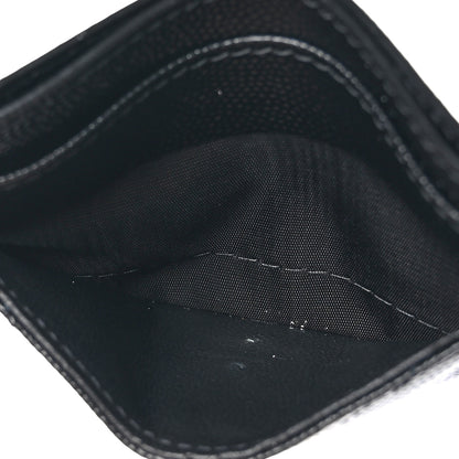 Saint Laurent Grain De Poudre Matelasse Chevron Monochrome Monogram Credit Card Case Black 6 of 11
