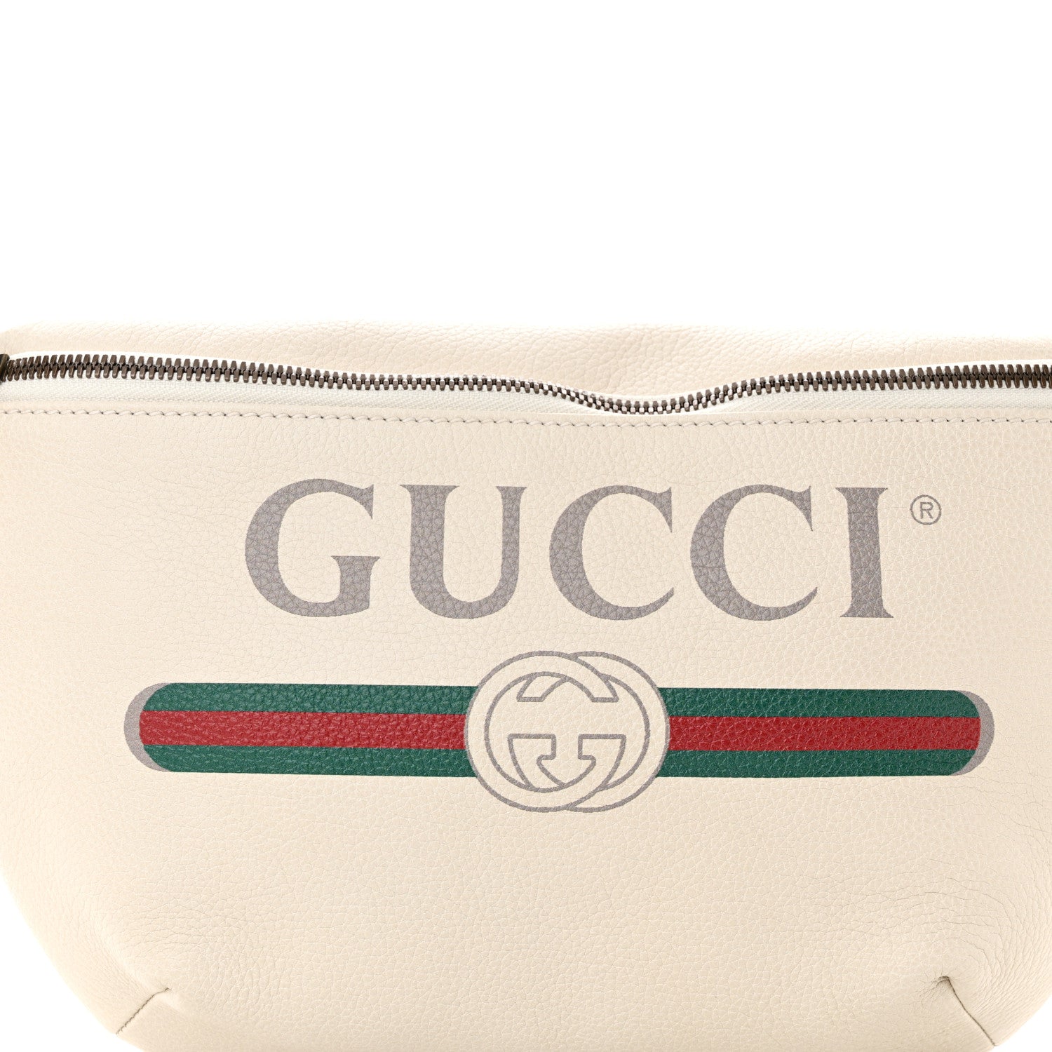 Gucci Grained Calfskin Logo Belt Bag White 8 of 10