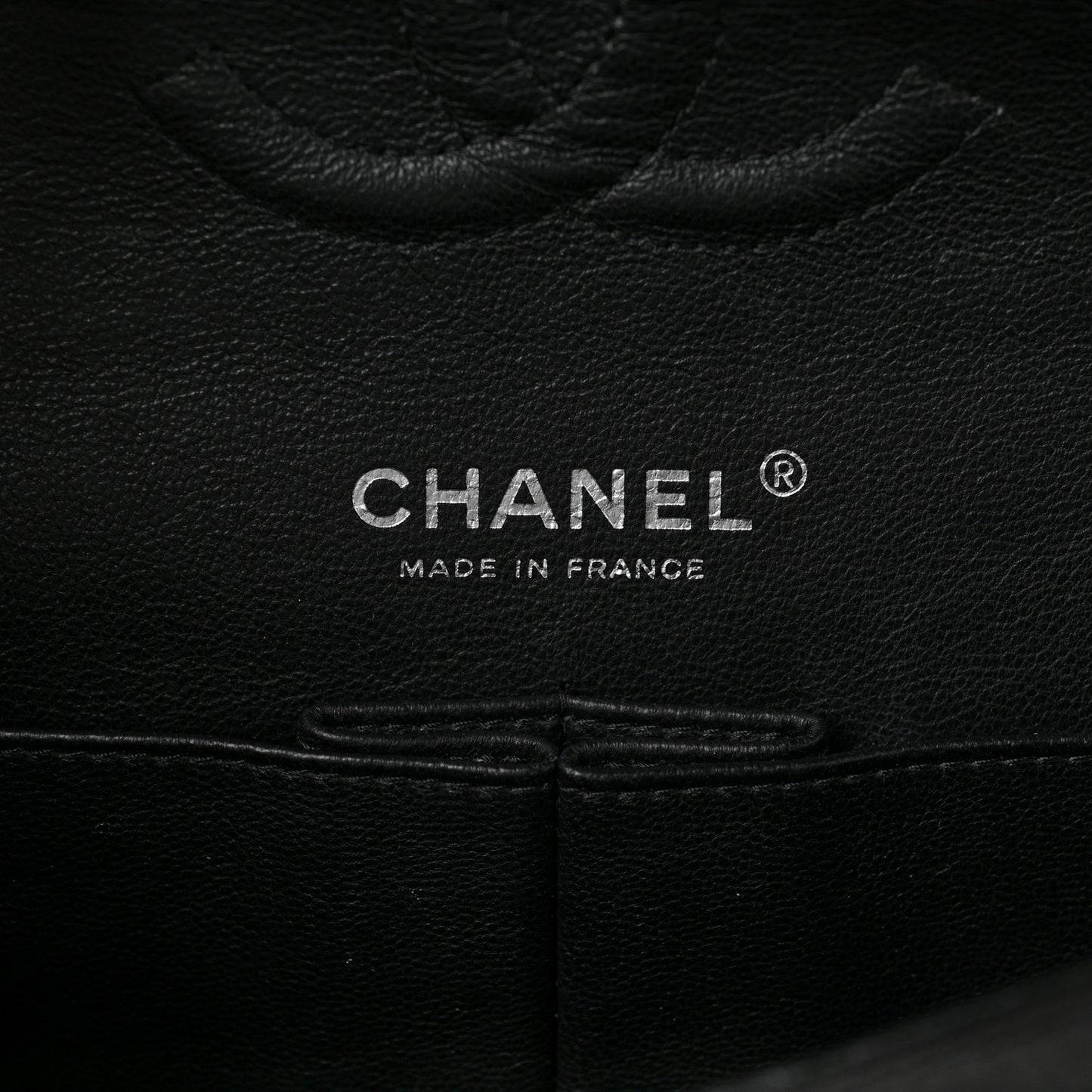 Patent Quilted Medium Double Flap Black