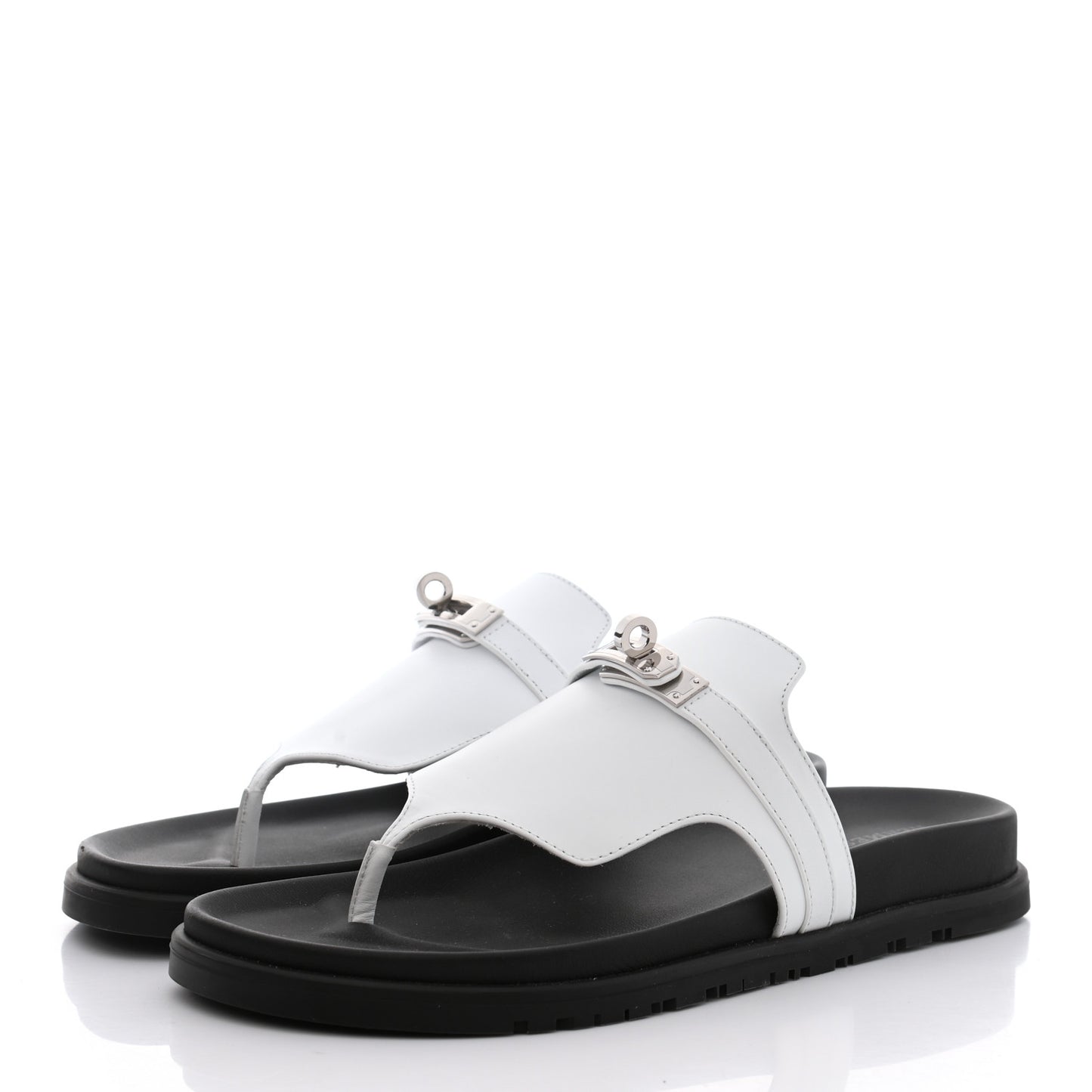 Calfskin Womens Empire Sandals 40 White