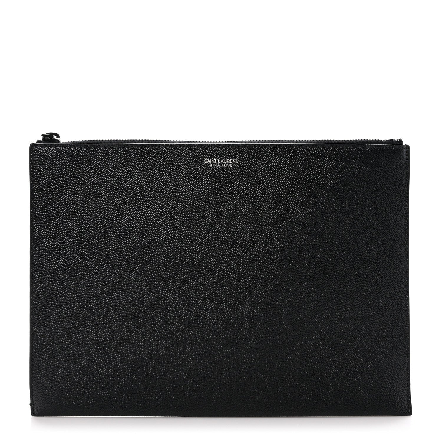 Saint Laurent Grain De Poudre Zipped Tablet Holder Black 1 of 8